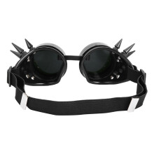 Vintage Spiked Steampunk Goggles Doppel-lagig winddicht Schwarz