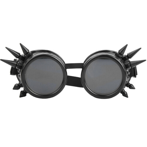 Vintage Spiked Steampunk Goggles Doppel-lagig winddicht Schwarz 1