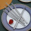 Chopsticks κατάλληλα για πλυντήριο πιάτων, επαναχρησιμοποιήσιμα μεταλλικά σκεύη για 4