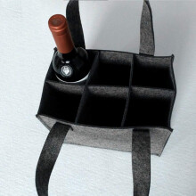Borsa porta vino portatile e riutilizzabile, elegante contenitore per vino con materiale morbido per un facile trasporto, manici robusti, versatile