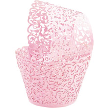 Cupcake-papir i perlemorskåret materiale, elegant design, 50 stk. kunstpapirkvalitet, bryllupsdekor, enkel montering, ikke varmebestandig, perfekt