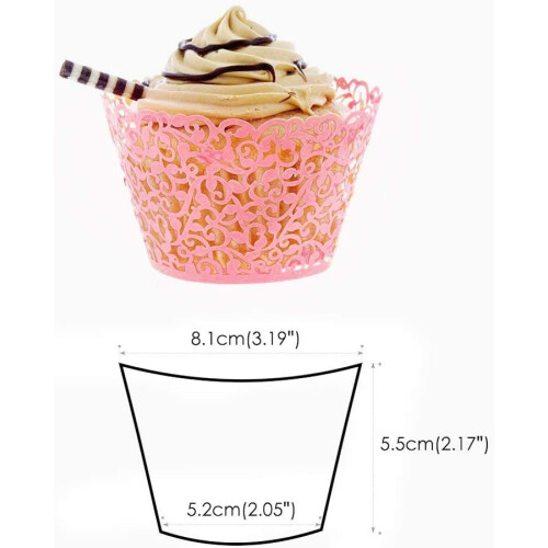 Περιτυλίγματα για cupcakes με δαντέλα και μαργαριτάρια, κομψό σχέδιο, ποιότητα 1