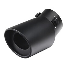 Exhaust Tips Car Exhaust Tail Pipe Stainless Steel Adjustable Exhaust Tip 2.5"-3.3" Car Tailpipe(Black Bending)