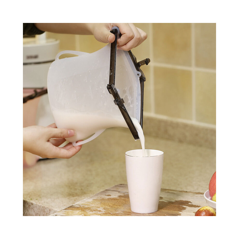 Odorless Silicone Food Bags, Easy Clean And Dry, Reusable Sandwich Bags, Travel And Space Friendly, Health And Environmental Protection, 3Pcs 1.5L (51 9155353348697