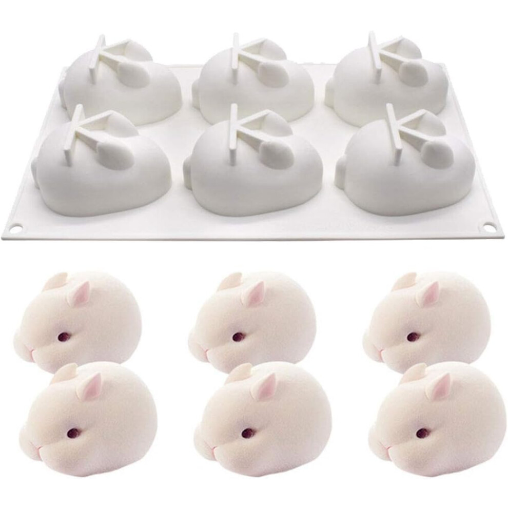 Adorable Easter Bunny Silicone Molds, Flexible High-Grade Silicone, Non-Stick Surface, Oven And Refrigerator Safe, Multifunctional Molds For Easy Demo 9155353348338