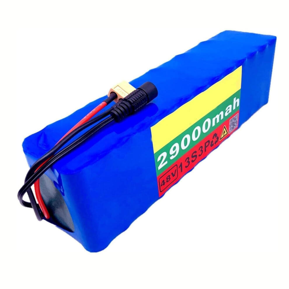 48V 29Ah 13S3p EBike Lithium Ion Battery with BMS Protection Ideal Electric Bicycle Motor with 54.6V2A Charger(XT90)