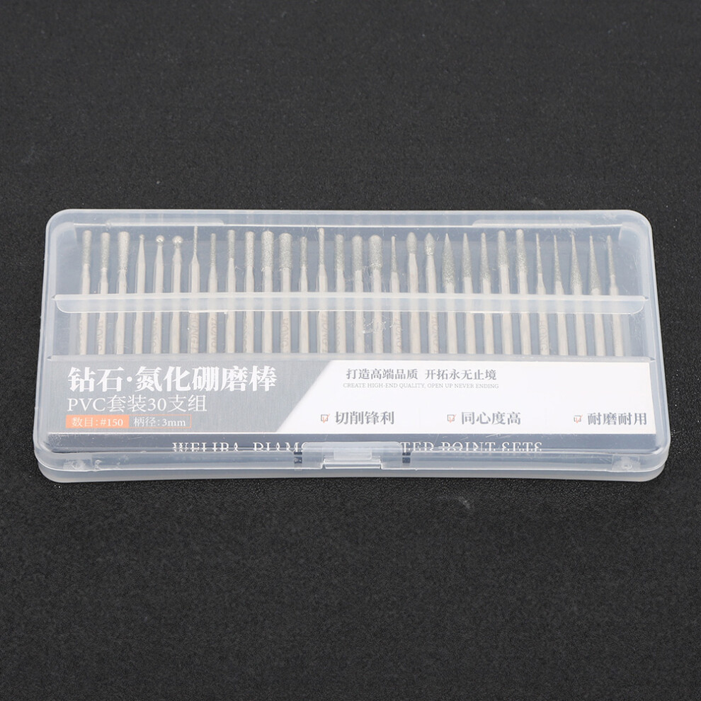 30Pcs 150Grit Assorted Diamond Grinding Bits For Electric Grinders 7901362074117