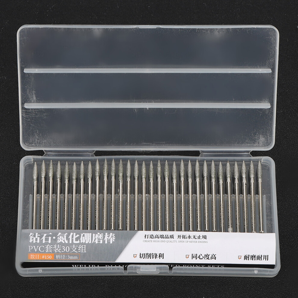 30Pcs Diamond Grinding Bits 150Grit For Glass Stone Tile Arts 8151362074184