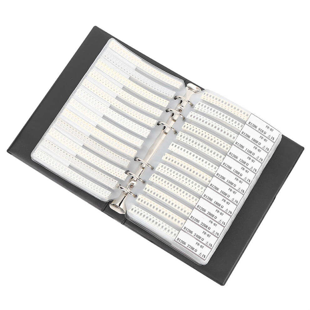 1206 Series 170 Types Resistors Assortment Sample Book, Plastic Black 7671362074553