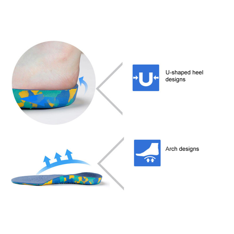 Kids Breathable Comfortable Arch Support Foot Pad Shock Absorbing Insole