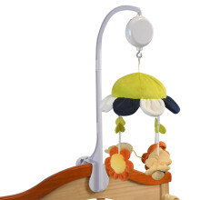 Charming White G Style Baby Crib Rattles Bracket for Nursery Decor