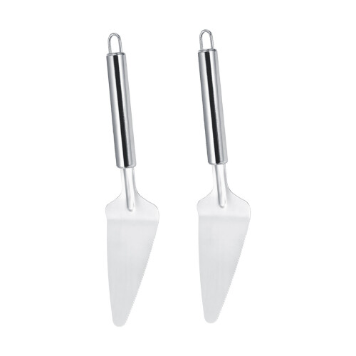 Multi-Functional 2Pcs Stainless Steel Triangular Pizza Cutter and Spatula Kit