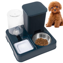 Cat Food Dispenser | Self Feeding and Watering Cat Bowls | Small to Medium Pet Food Dispensing and Drinking Supplies for Kittens Puppies at Home Blue