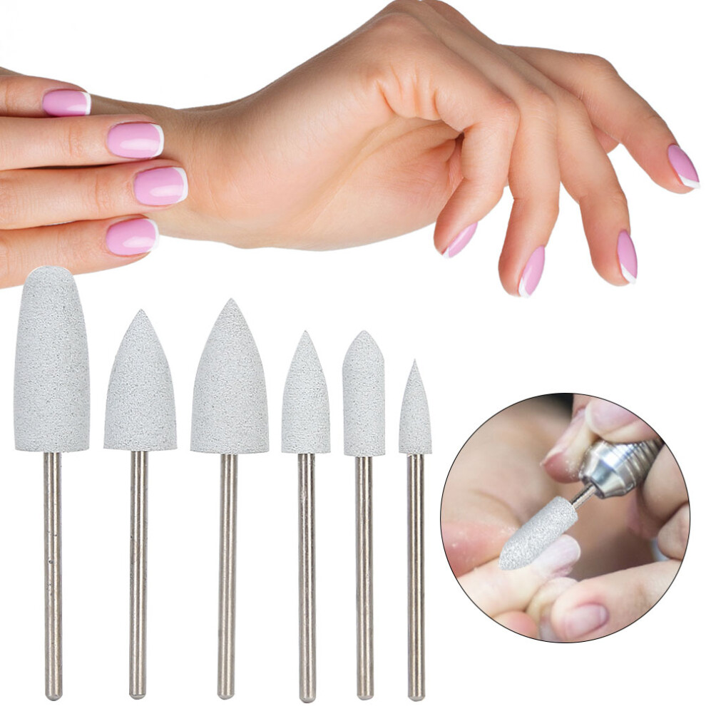 Nail Art Drill Bits Set 6pcs - High Strength Easy to Carry Durable