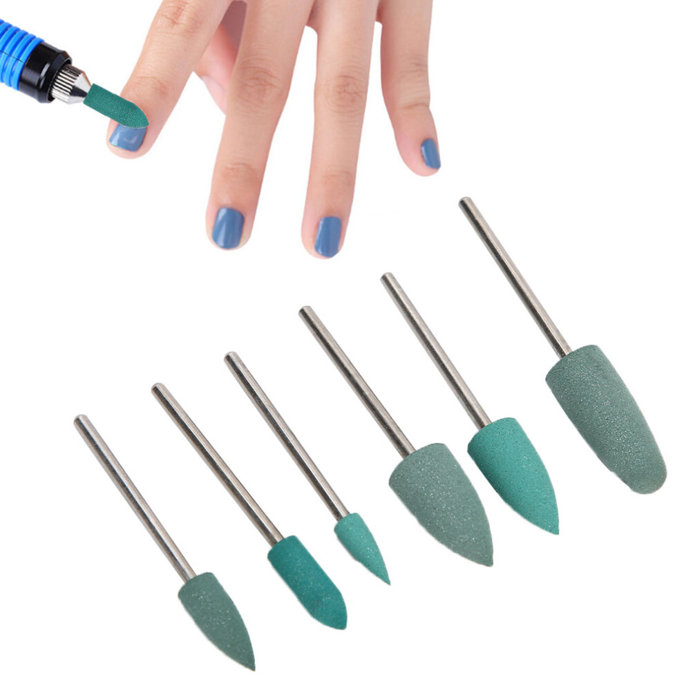 6pcs Nail Drill Bit Set for Manicure and Nail Art Grinding & Polishing Heads