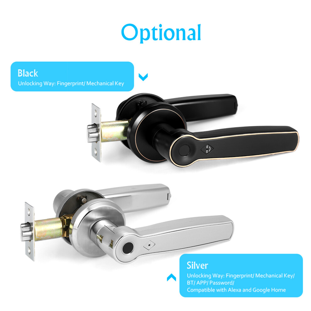 Biometric Fingerprint Door Lock Black 40/100 Fingerprints 70mm Latch-image-OPC-PMZT968-NEW