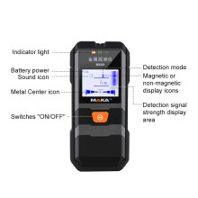 MAKA MK09 Portable LCD Wall Scanner – Metal & Cable Detector, Black