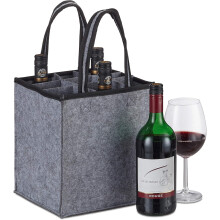 Squisita borsa portabottiglie, realizzata in robusto feltro per garantire il trasporto sicuro delle vostre preziose bottiglie in qualsiasi occasione