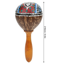 Sand Hammer Tropical Kokosnuss-Schale & Holz Handgehaltenes Musikinstrument 216mm