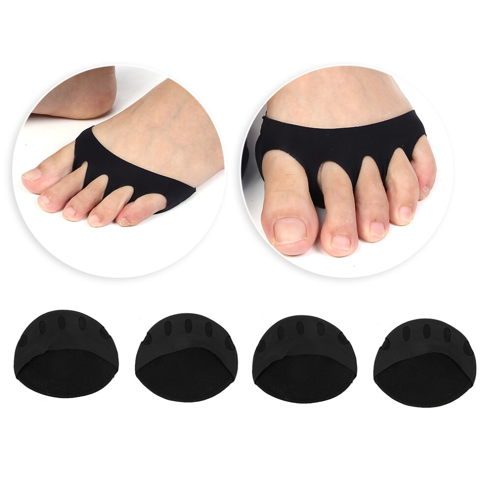 Black 2 Pairs High Heeled Shoes Forefoot Pad Breathable Stress Relief