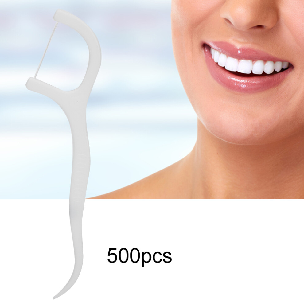 Bulk 500 Disposable Dental Floss Sticks for Teeth Stain Removal and Dental Care