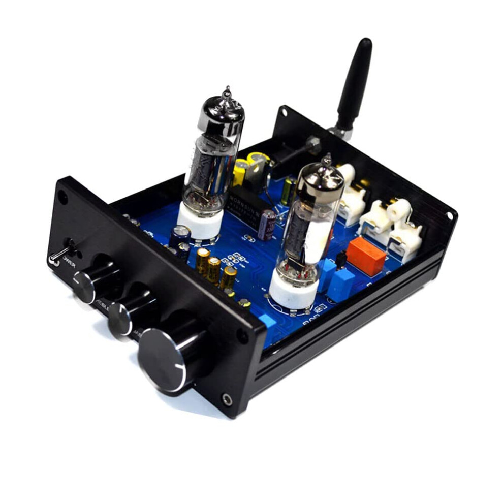6J5 Vacuum Tube Amplifier Preamplifier Bt Preamp Amp With Volumes Treble Bass Adjustment Function For Home Sound Theater (Silver) Silver 9339159262443
