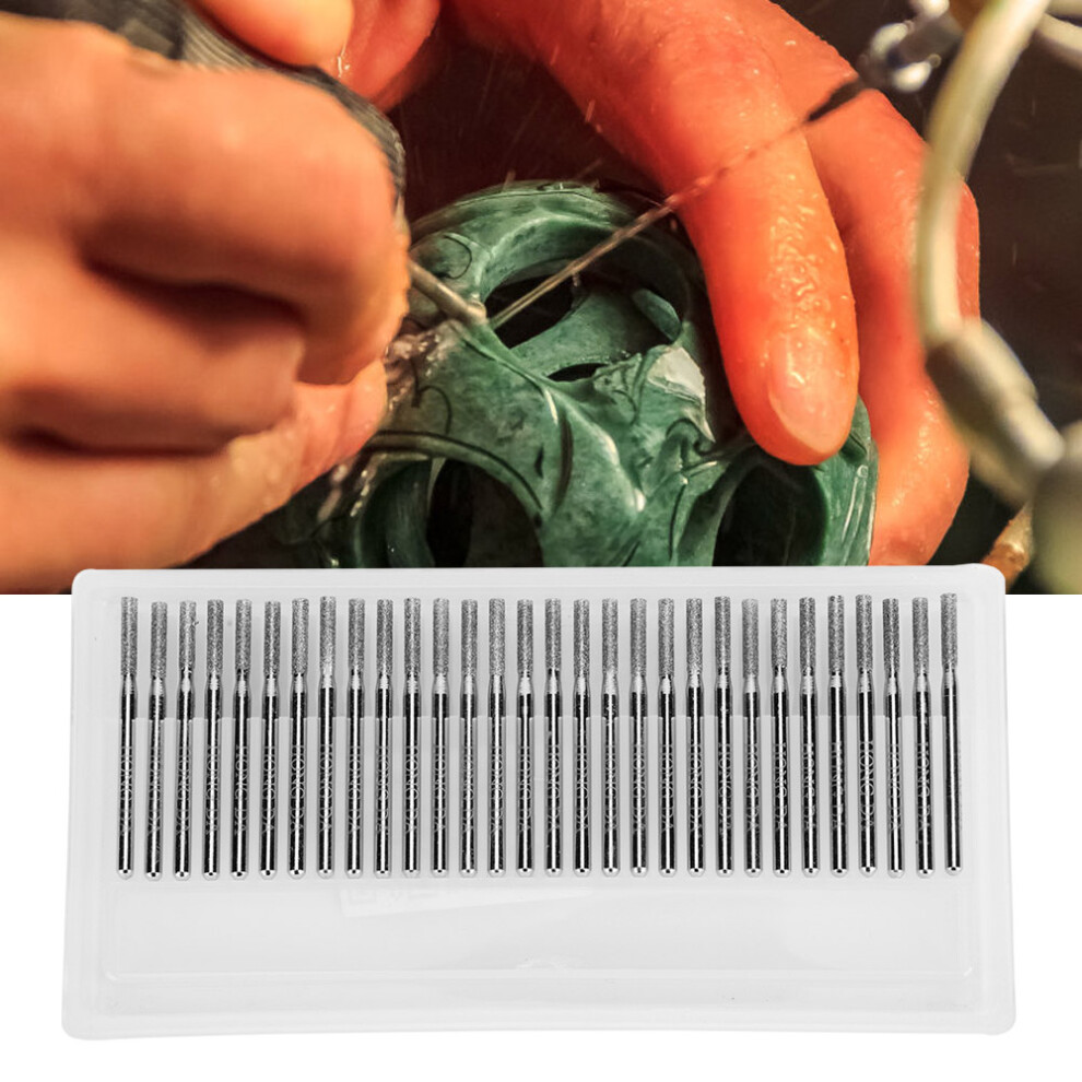 30Pcs 2.5Mm Diamond Cylinder Flat Grinding Bits For Carving & Engraving 9371362085570