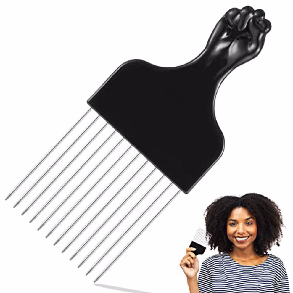 Unisex Stainless Steel Insert Fork Hairbrush Barber Hairdressing Comb Styling