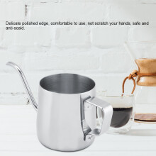 Edelstahl-Kaffeefilter aus Edelstahl 250ml mit schmaler Ausgusstülle, silberner Gänsegelenk-Teekanne