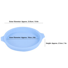 Silicone Cake Mold 8 Inch Round Baking Tray Plate Set Blue Food Grade Non-Stick