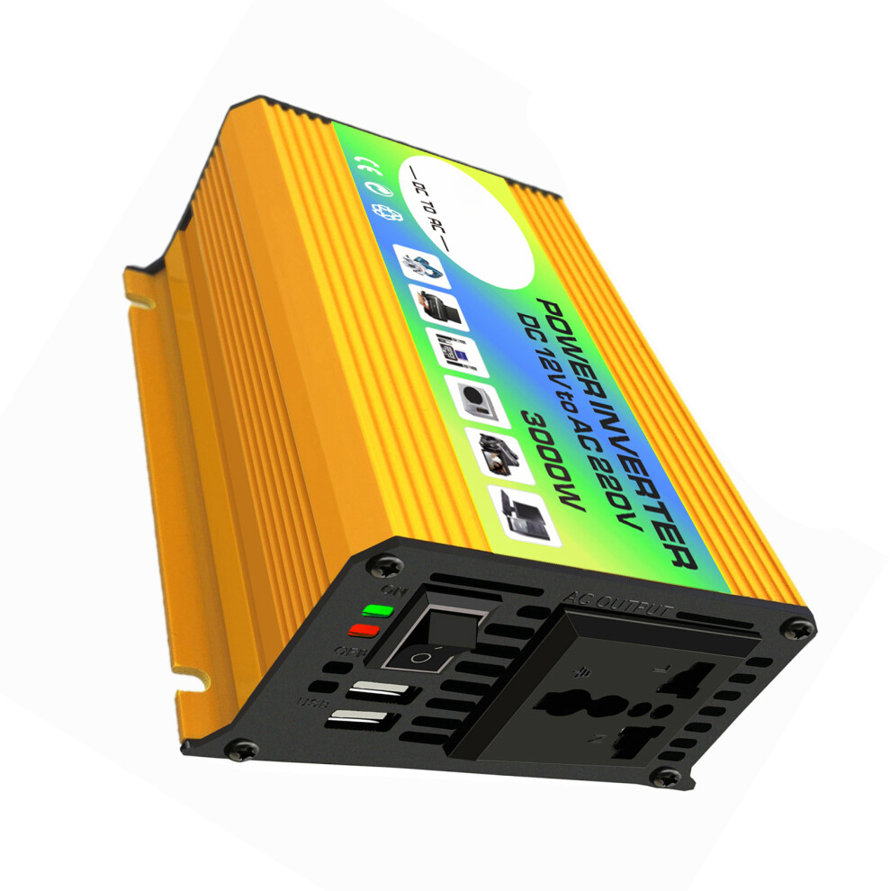 3000W Modified Sine Wave Inverter, 12V To 220V, Compact Black 8471362086735
