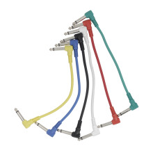 6er-Pack 21cm Bunte Gitarren-Effektpedal-Leads 1/4 Zoll Rechtswinkel TS-Kabel