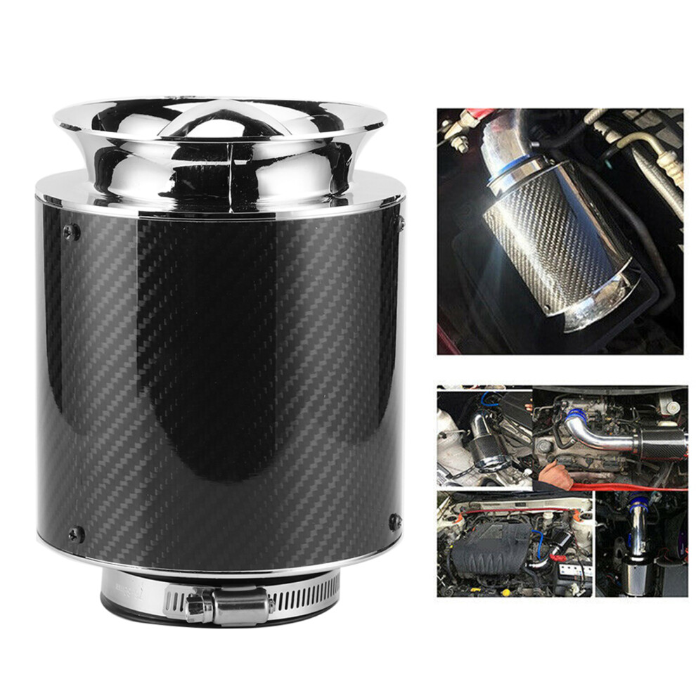 76Mm / 3In Universal Carbon Fiber Auto Air Filter Replacement Â Black 4691362091162