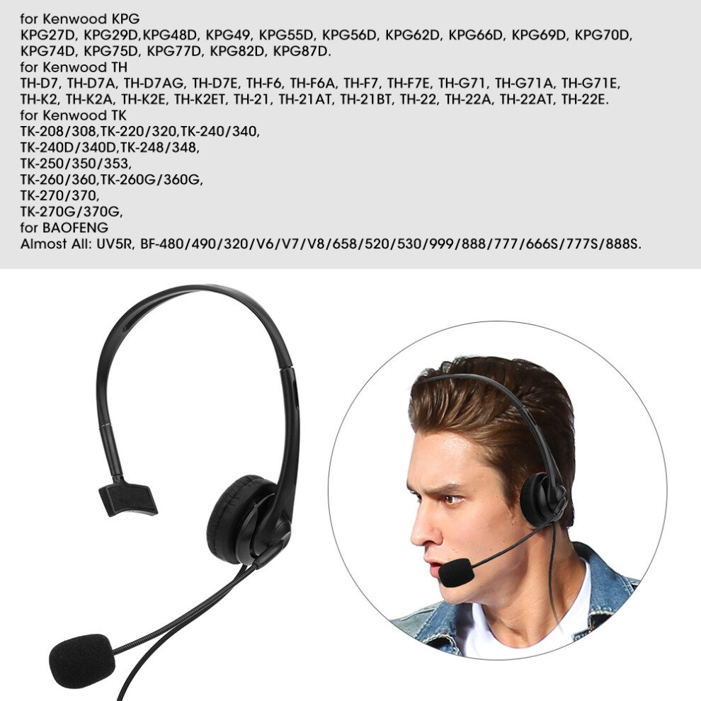 2Pin Walkie Talkie Headset With Sponge Earpad, Silicone & Abs, 15Mm Speaker 8441362091312