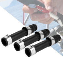 3 Stück Angelrutenrollenhalter-Set, 16#, 18#, 20# Schwarz, langlebiges Metall