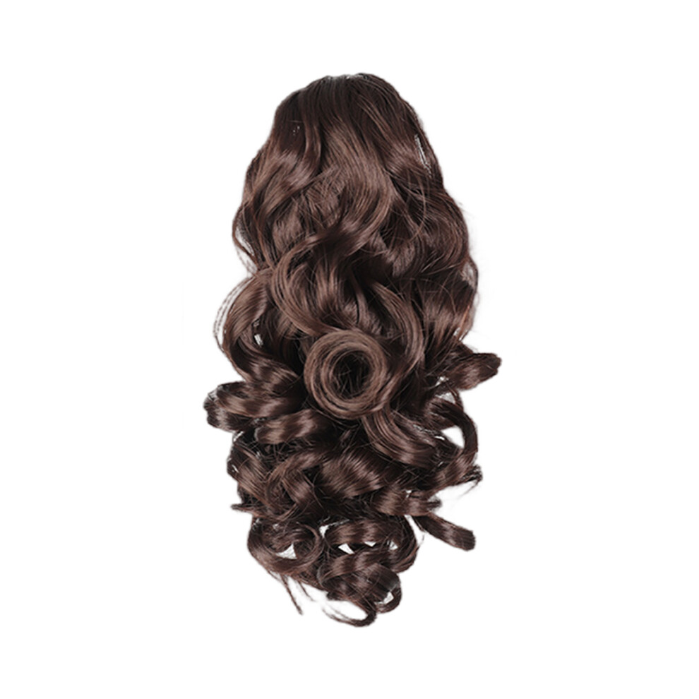 Unisex Synthetic Fiber Curls Ponytail Hairpiece Heat Resistant Curly-4