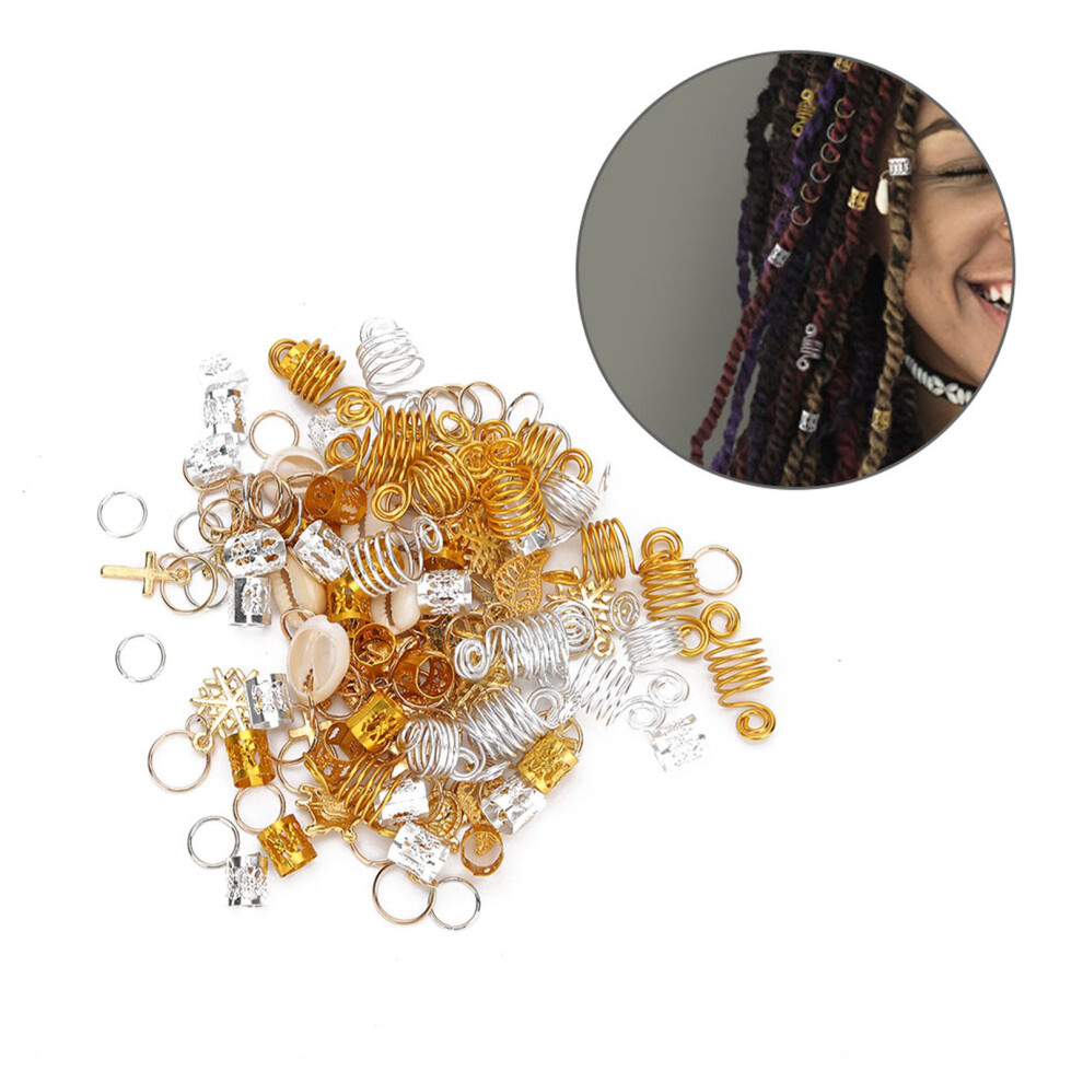 Unisex 120Pcs Dreadlocks Bead Rings Hair Braid Accessories Fashion Hair Decor