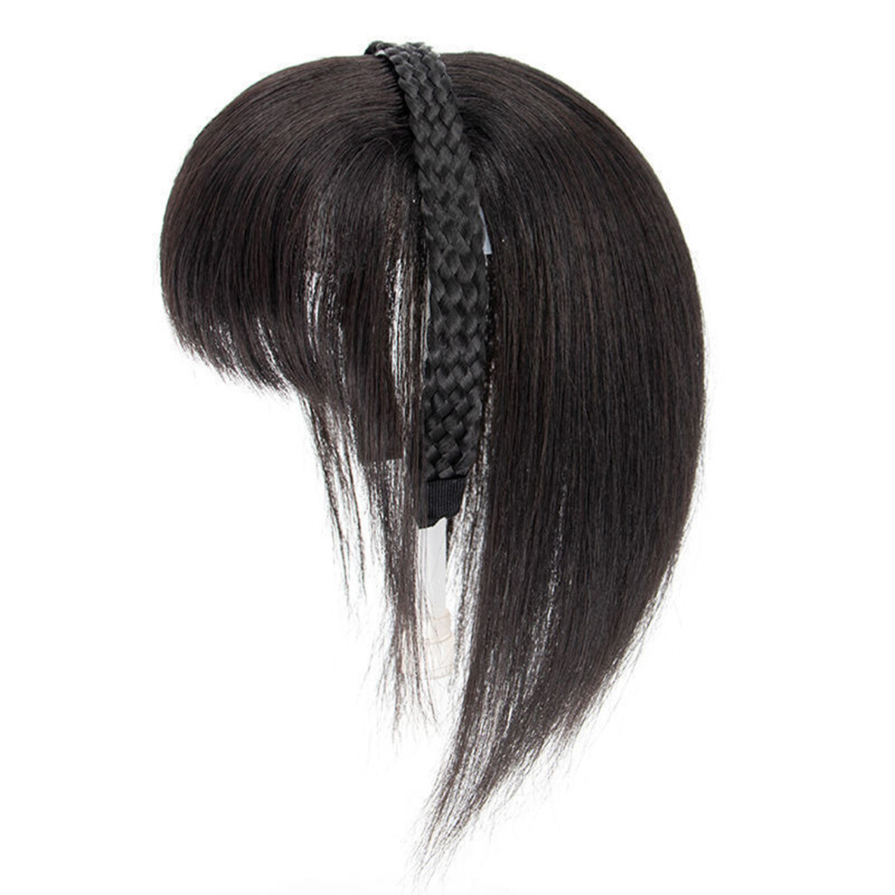 Black Bangs Synthetic Hairpiece For Daily Wear Fringe-Natural