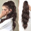 Ponytail Hair Extensions Braids Hairpiece Adjustable-1B 7