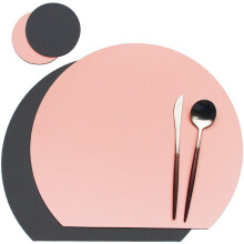 Waschbare Tischsets und Untersetzer, rutschfestes Kunstleder für die Klassenzimmerdekoration, hitzebeständig und leicht zu reinigen, Schwarzbraun,
