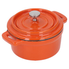 Heat Retention Dutch Oven, Cast Iron Enameled Pot with Lid for Slow Simmering and Baking, Non Stick Interior with Self Circulation Water Locking Techn