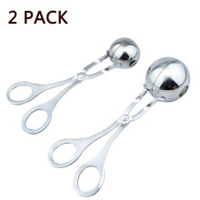 2-teiliger Fleischbällchenformer aus Edelstahl, antihaftbeschichtet, vielseitig einsetzbar, einfache Handhabung dank Clip-Mechanismus, robuster,