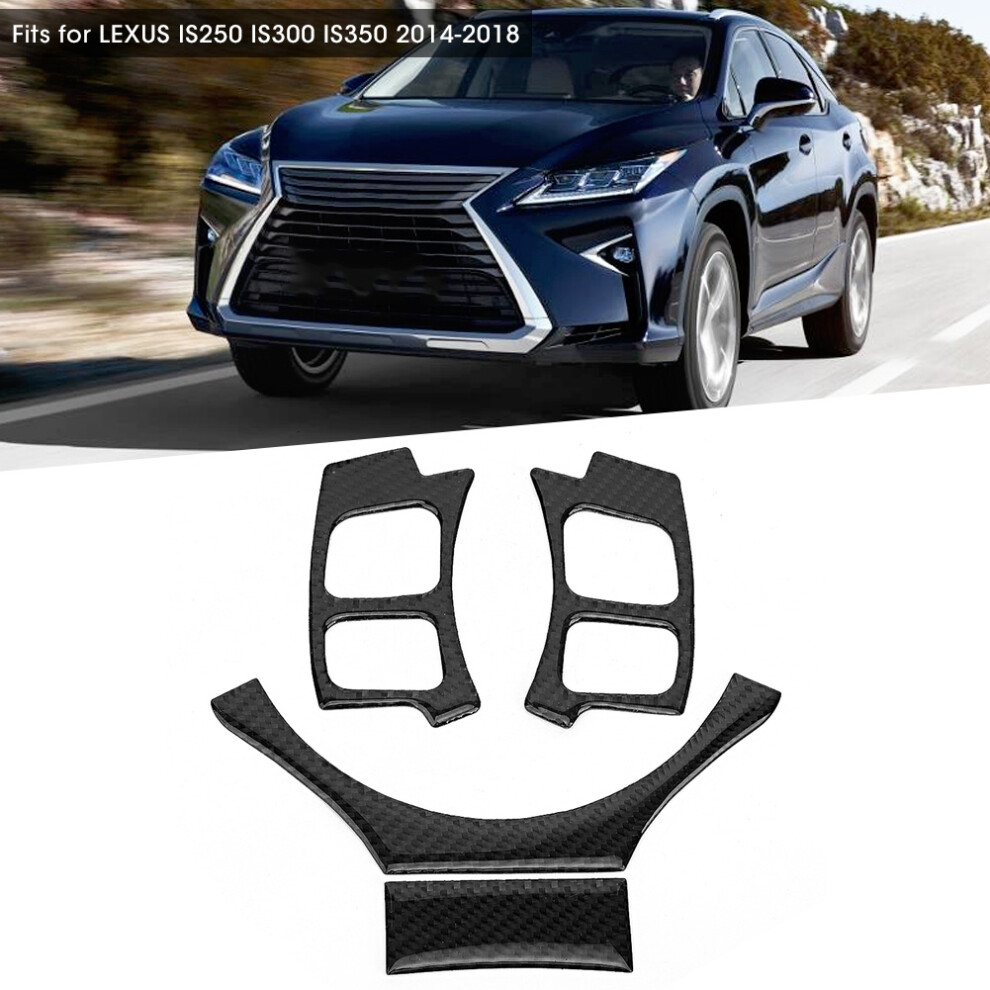 4Pcs Carbon Fiber Steering Wheel Trim Cover For Lexus Is 2014-2018 8441362094122