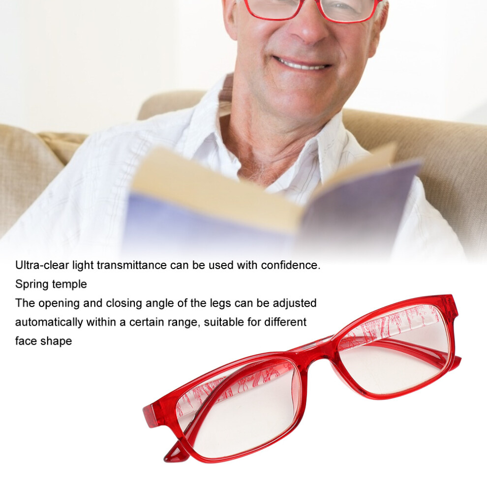 Red Frame Reading Glasses +400, Unisex PC Frame & Lenses
