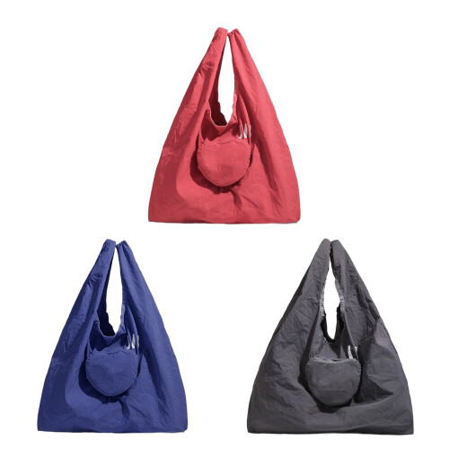 Robuste Nylon-Einkaufstasche mit Herz-Design, kompakt-Blau 1