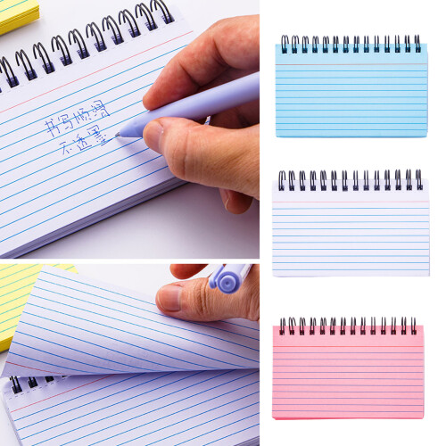 Kleines Notizbuch mit Doppelspulenbindung,-Blau 1