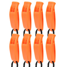 8 Stück Orange Kunststoff Doppel-Frequenz-Notfall-Survival-Pfeife 7,2 cm