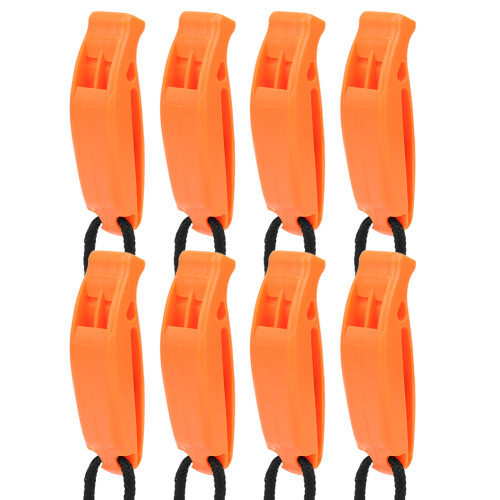 8 Stück Orange Kunststoff Doppel-Frequenz-Notfall-Survival-Pfeife 7,2 cm