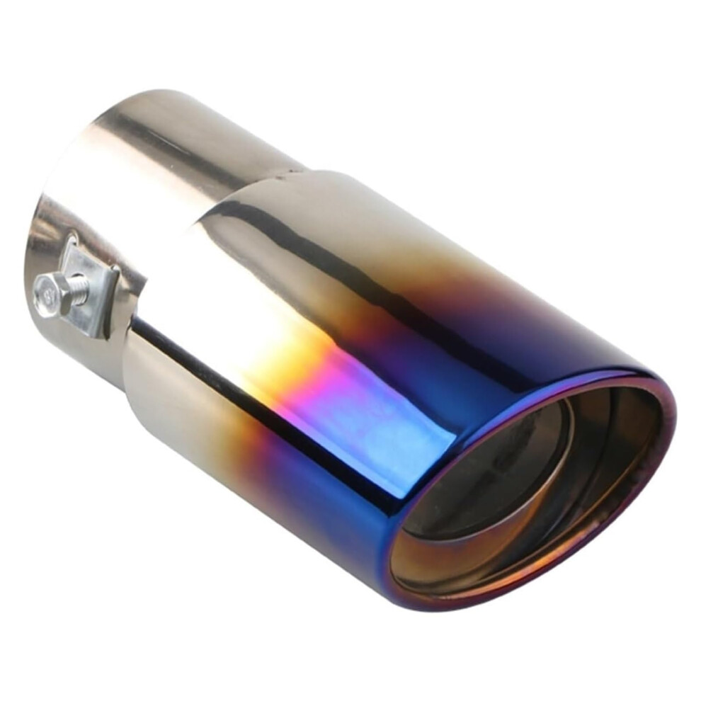 Exhaust Pipe Ends Universal Round Muffler Tail Trim Car Exhaust Tip Auto Exhaust Pipe Silencer Pipe Inlet 1.5-2.75 Inch(63Mm Straight) Blue 9339159263433
