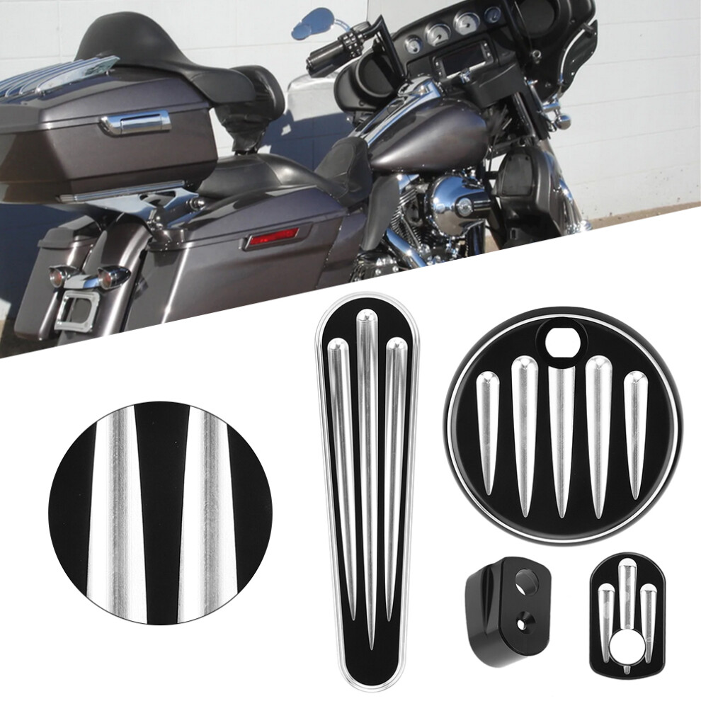 Aluminum Fuel Tank Door Dash Insert Ignition Cap Kit For Flhx 2014-17 3701362100243